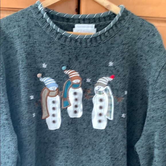 Gray Sweater Snowman Design 3X - Picture 1 of 9